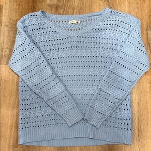 Light Blue Open-Knit Sweater - Women Size Large